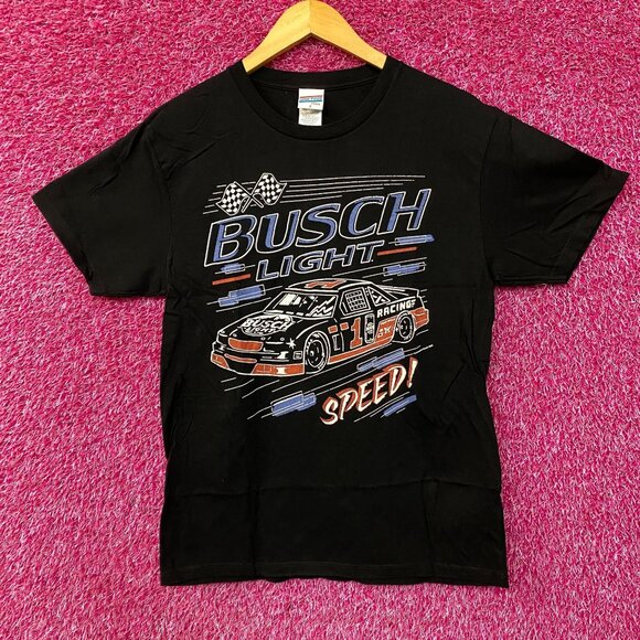 Busch Light Speed Racing Car Graphic Design T-Shirt Small - Picture 1 of 4